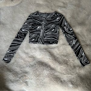 Zara Black and White Crop Top